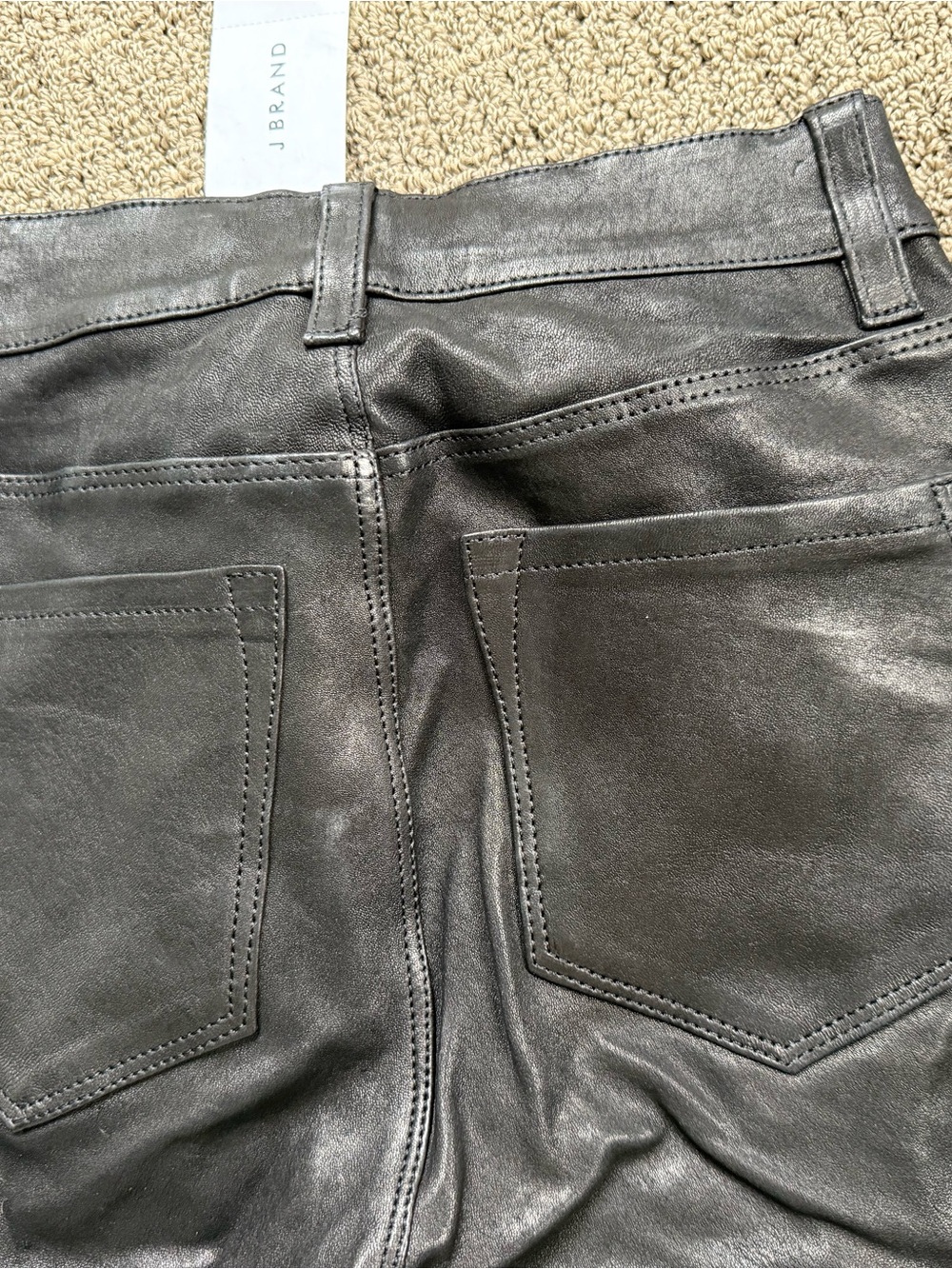 Lamb Leather Skinny Pants Black 24 MSRP $998 NWT J Brand - Picture 2 of 6